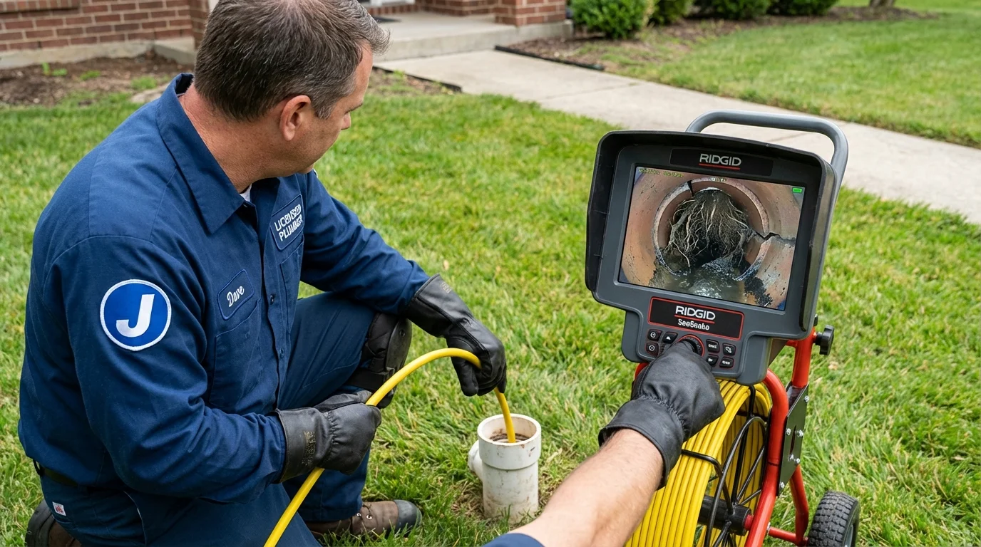 Sewer camera inspection being performed by Johns Plumbing LLC in Abbottstown