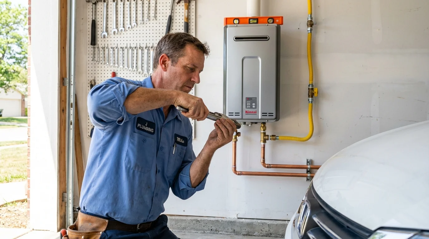 Tankless water heater installation by a Johns Plumbing LLC plumber in Abbottstown